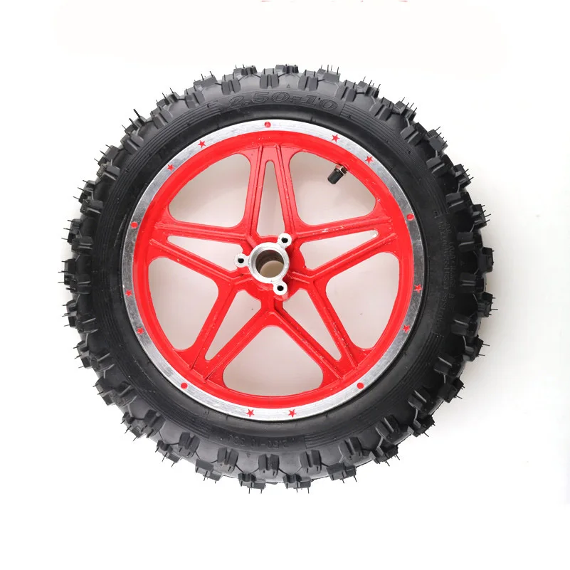 10''Mini Dirt Bike Knobby Tire wheels 2.50-10 front Rear rims & tyre Off Road Motocross mini motorrad child