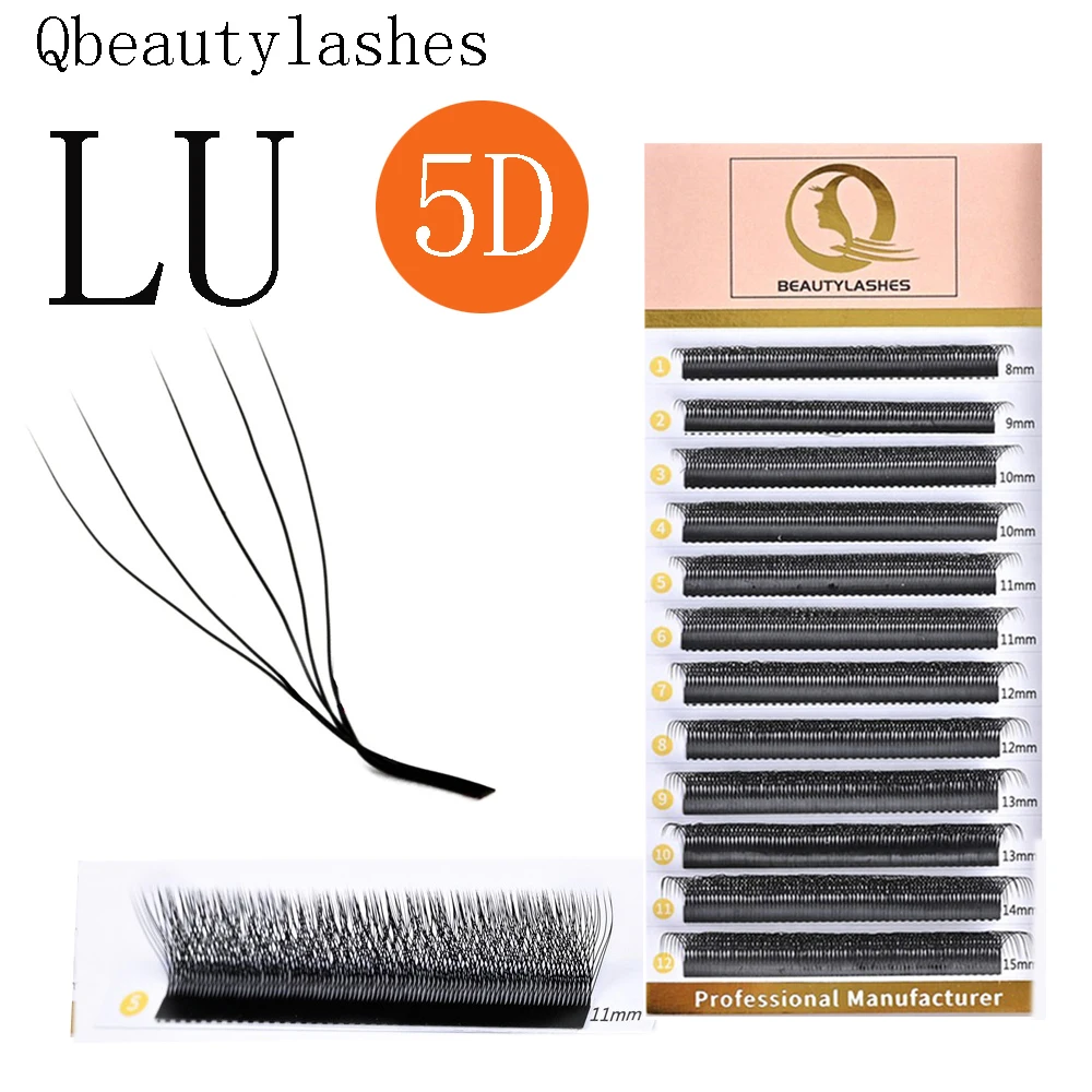 

Qbeautylashes LU/C/D Curl YY 5D W Shaped eyelashes extensions YY 8-15mm Natural Soft Professional Lash 12 Rows
