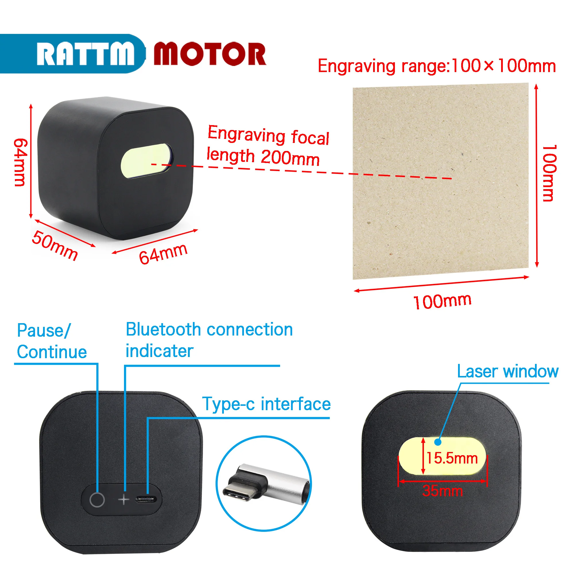 【New】1.6W Mini Laser Carving Machine Support Android Bluetooth Handheld Desktop Intelligent Engraver B1-450