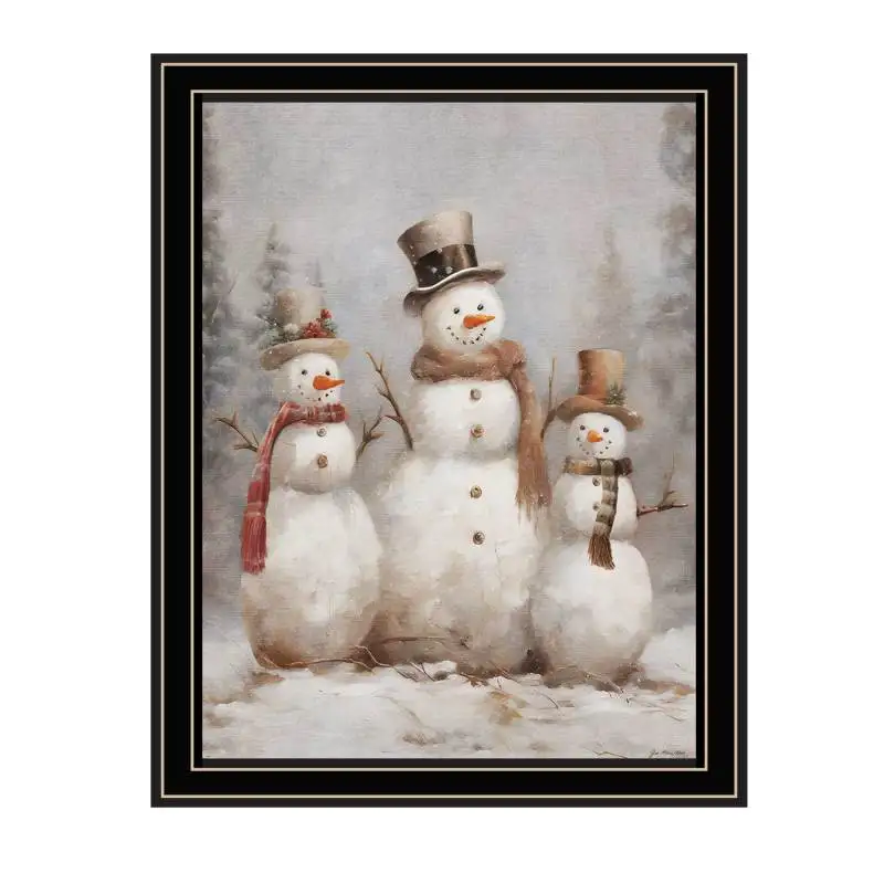 

Trendy Decor 4U Three Snowman Pals Black Framed Wall Art for Living Room, Holiday Wall Art Print for Home Decor, Bedroom Wall Ar