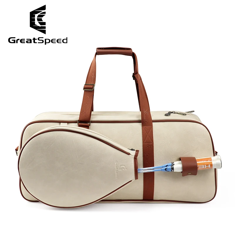 Multi-functional Adults Tennis Bag Professional Squash Badminton Tennis Racquet Bag Retro Large Capacity Tennis Shoulder Bags