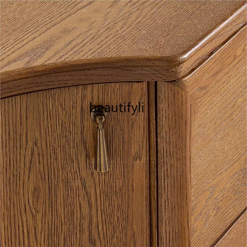 Solid wood chest small apartment living room entrance cabinet, rural household bedroom wall decorative cabinet