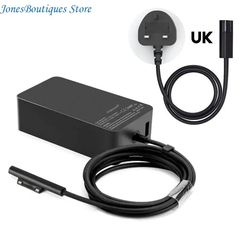 65W for Surface Laptop Fast Charging AC Adapter with USB Port Laptop AC Adapter for Surface Go W8KE