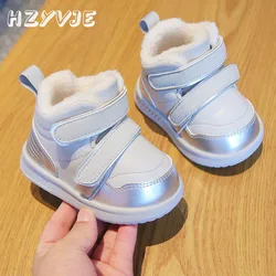 2023 Winter New Plus Thickened Baby Walking Cotton Shoes Children's Add Velvet Warm Snow Boots Non Slip Outdoor Sports Shoes