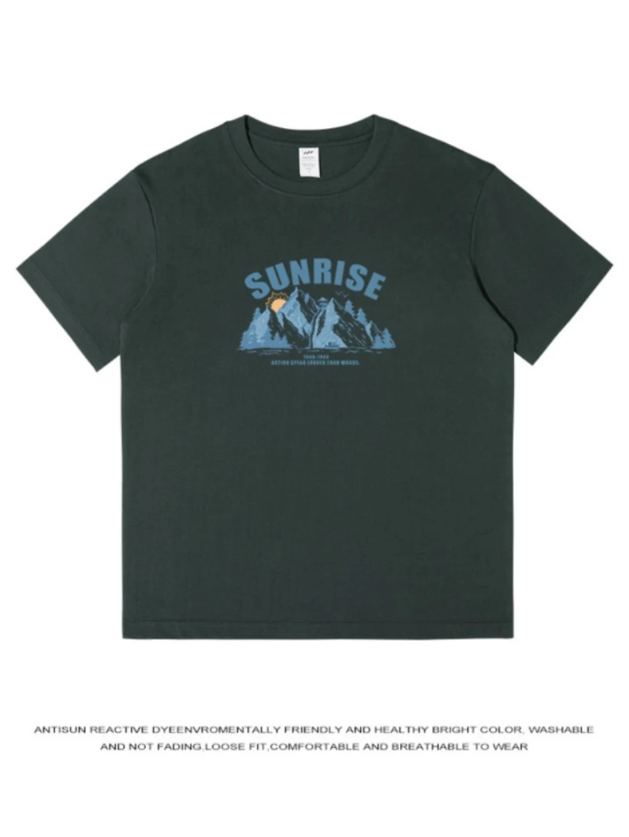 Camiseta con estampado de letras de verano para mujer, camiseta minimalista de algodón de manga corta con cuello redondo, ropa de calle