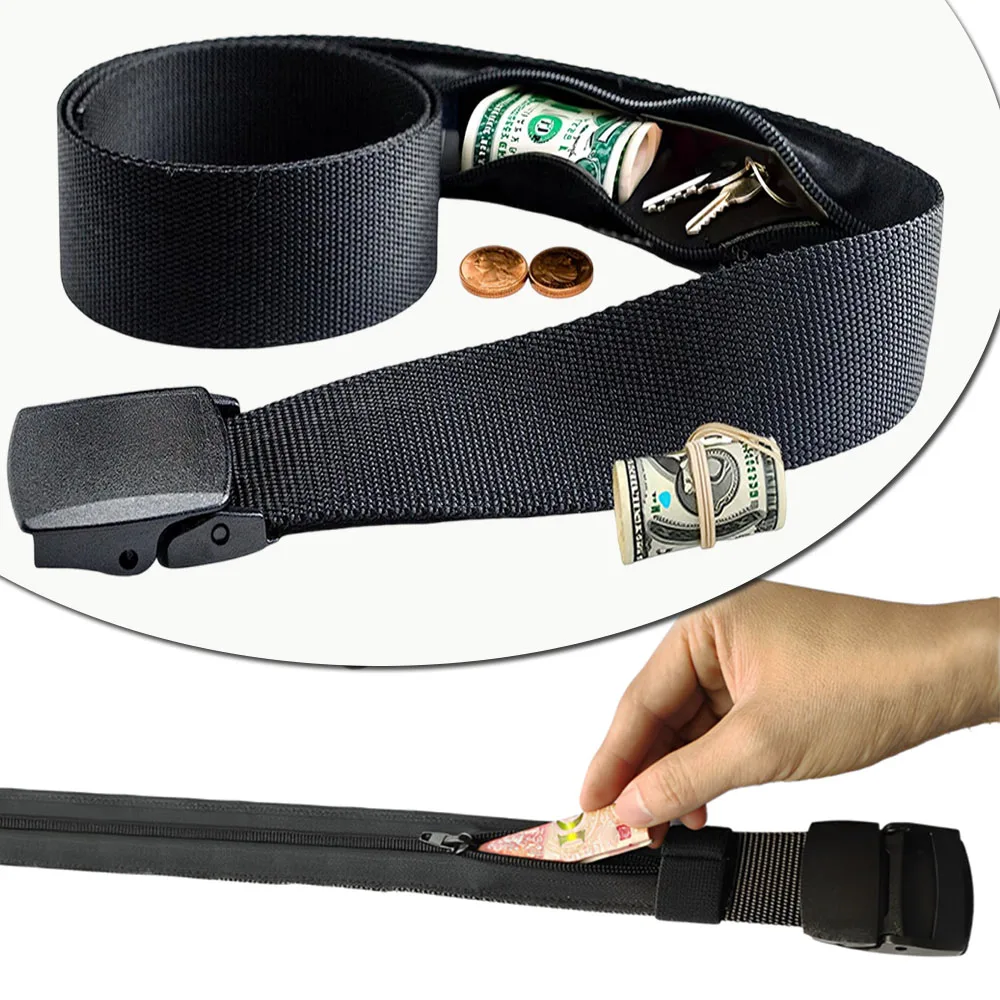Reise Bargeld Anti-Diebstahl Gürtel Taille Tasche Frauen Tragbare Versteckte Geld Strap Gürtel Brieftasche Taille Pack Männer Versteckt Gürtel für Männer Frauen