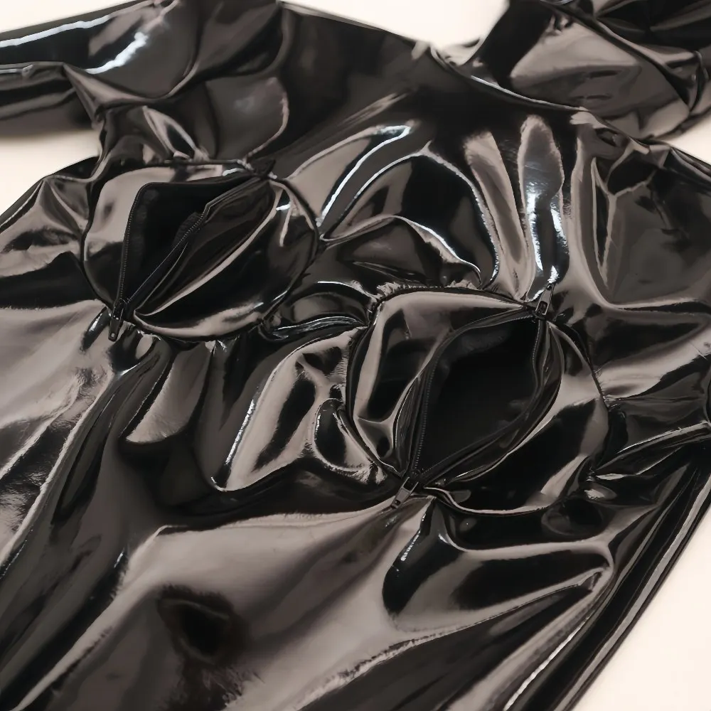 Bodysuit Wanita Seksi Full Cover Slim Fit Ketat untuk Pertunjukan Panggung, Jumpsuit Mengkilap dan Stylish