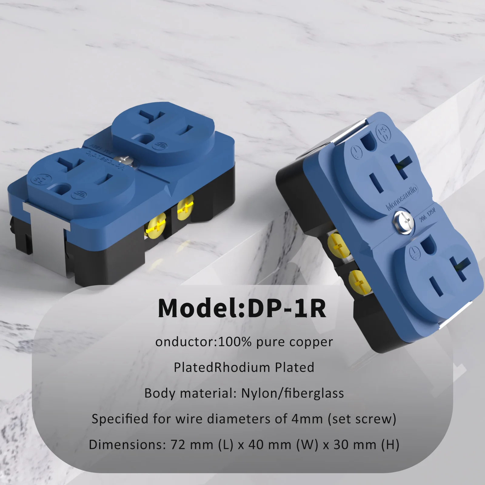 Monosaudio conector de alimentación de CA de doble red 100% cobre rojo puro receptáculo de toma de corriente estadounidense de alta calidad toma de corriente eléctrica Audio Hifi