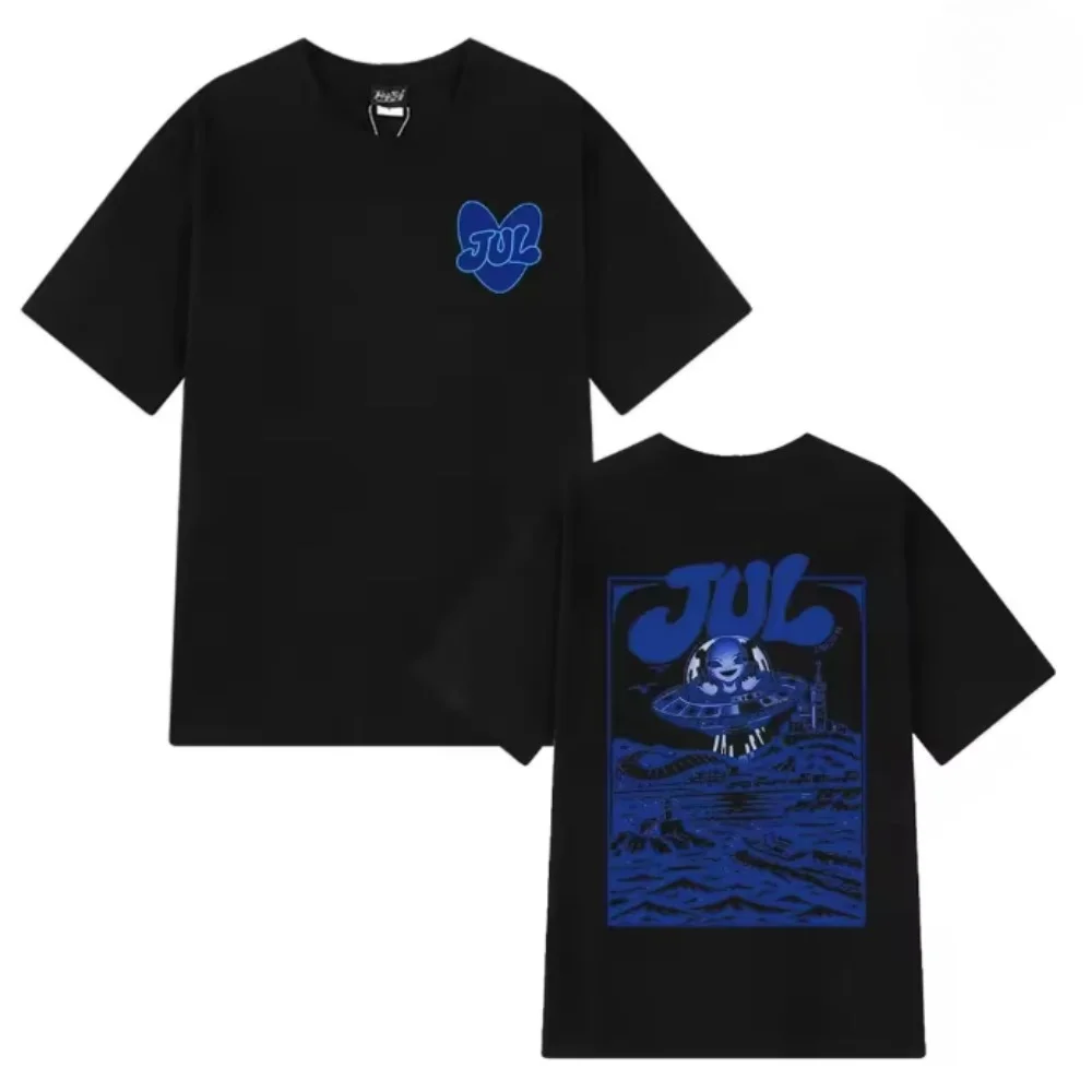 Vintage Wash High Quality Cotton T-shirt New Rap Jul Tour Album 2026 T-Shirts Man Woman Pop Music Casual Short Sleeve Shirt