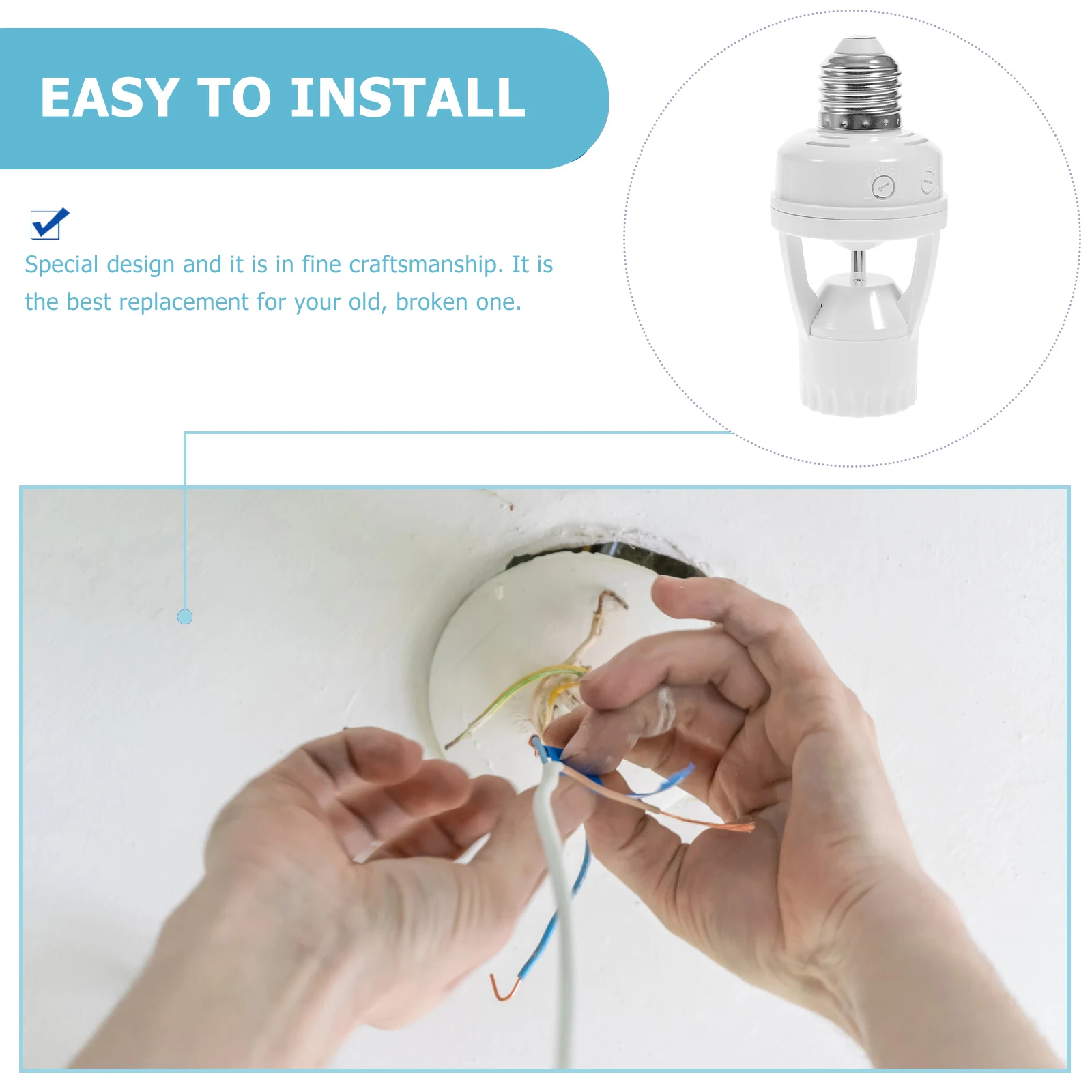 

E27 Sensor Lamp Holder High Sensitivity 360 Degree Detection Infrared Human Motion Light Socket Corridor Bathroom Warehouse