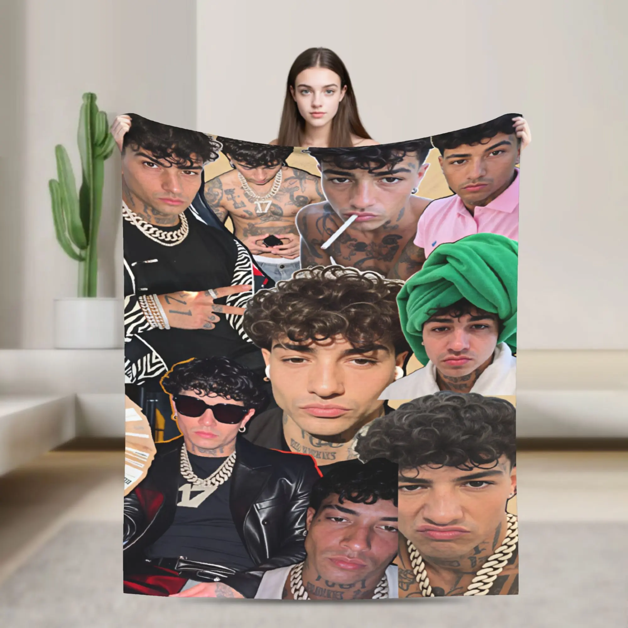 T-Tony Boy Poster Album Blanket  Travel Office Flannel Throw Blanket For Outdoor Super Warm Design Quality Bedspread Gift