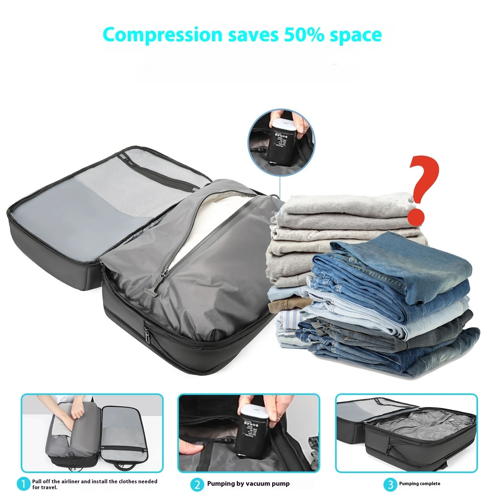Men Backpacks vacuum compression Travel laptop Backpack Business Large Capacity school Backpacks expand outdoor backpack