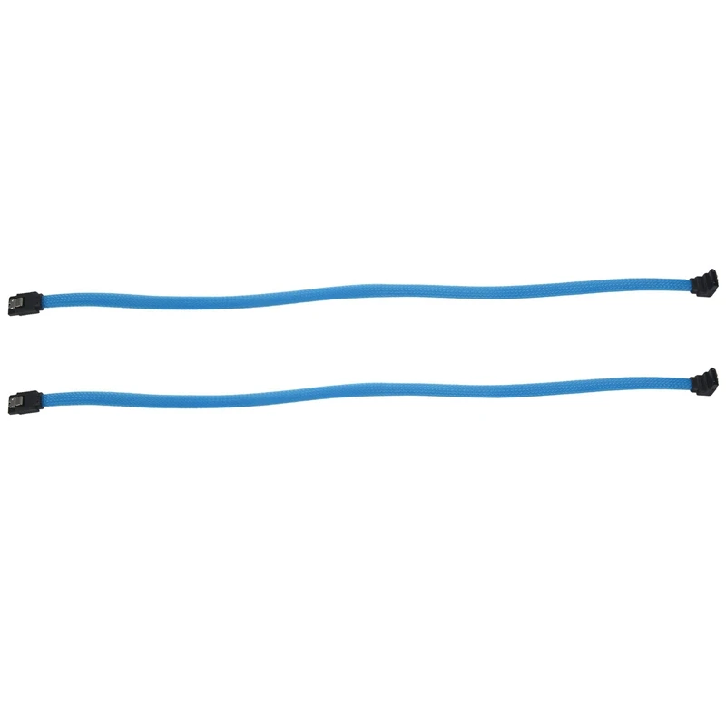 2X SATA3 SATA 3.0 III ขนาด50ซม. สายข้อมูล7Pin 6กิกะไบต์/วินาทีสายข้อมูล SSD ฮาร์ดดิสก์พร้อมปลอกไนลอนรุ่นพรีเมี่ยม (สีฟ้า)