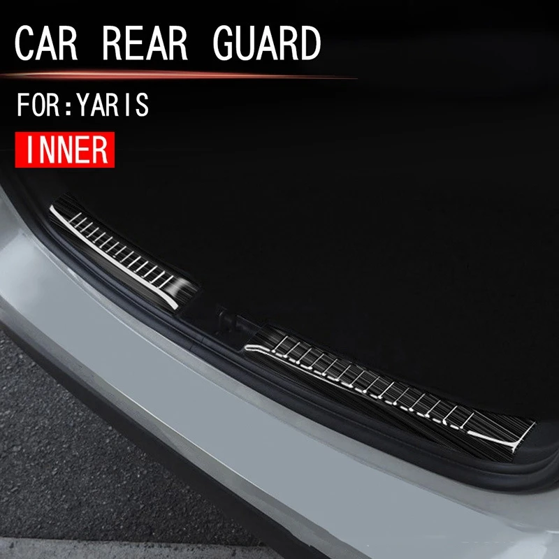 

Car Rear Bumper Trunk Guards Trunk Anti-Scratch Guards Rear Bumper Trim Cover For Toyota Hatchback Yaris 2020-2021