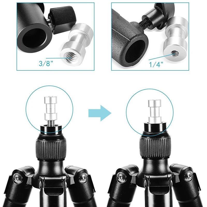 1/4 Zoll auf 3/8 Zoll Schraubadapter Konverter Gewindeanschluss für GoPro Action-Kamera Blitz Stativ Einbeinstativ Lichtstativ Mikrofon – Detail 7