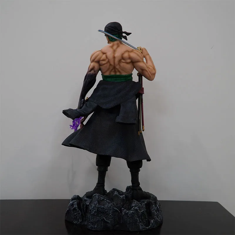 Ein stück 50cm anime action figur gk fantasy sauron austauschbarer kopf sauron roronoa zoro manga anime statue spielzeug für kinder