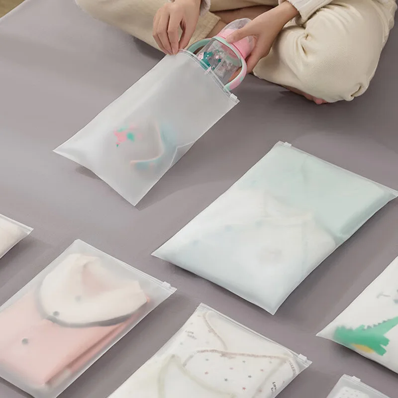 

10pcs Frosted Zipper Bag Underwear Panties Socks Packaging Storage Bag Moisture Dust Proof Clothing Bag With Air Hole Resealable