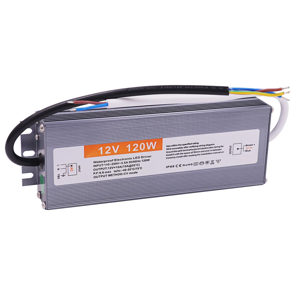 LED Driver Power Supply Waterproof AC 220V To DC 12 V 24V 60W 100W 150W 200W 300W 600W Outdoor Use Lighting Transformers