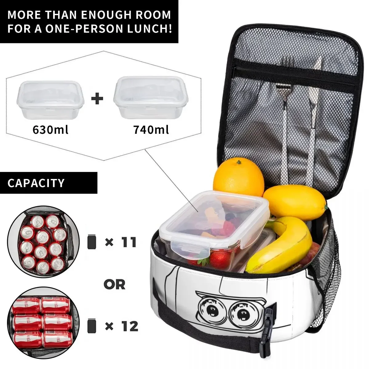 C3 SportsCar Thermal Insulated Lunch Bags for School Portable Bento Box Thermal Cooler Food Box