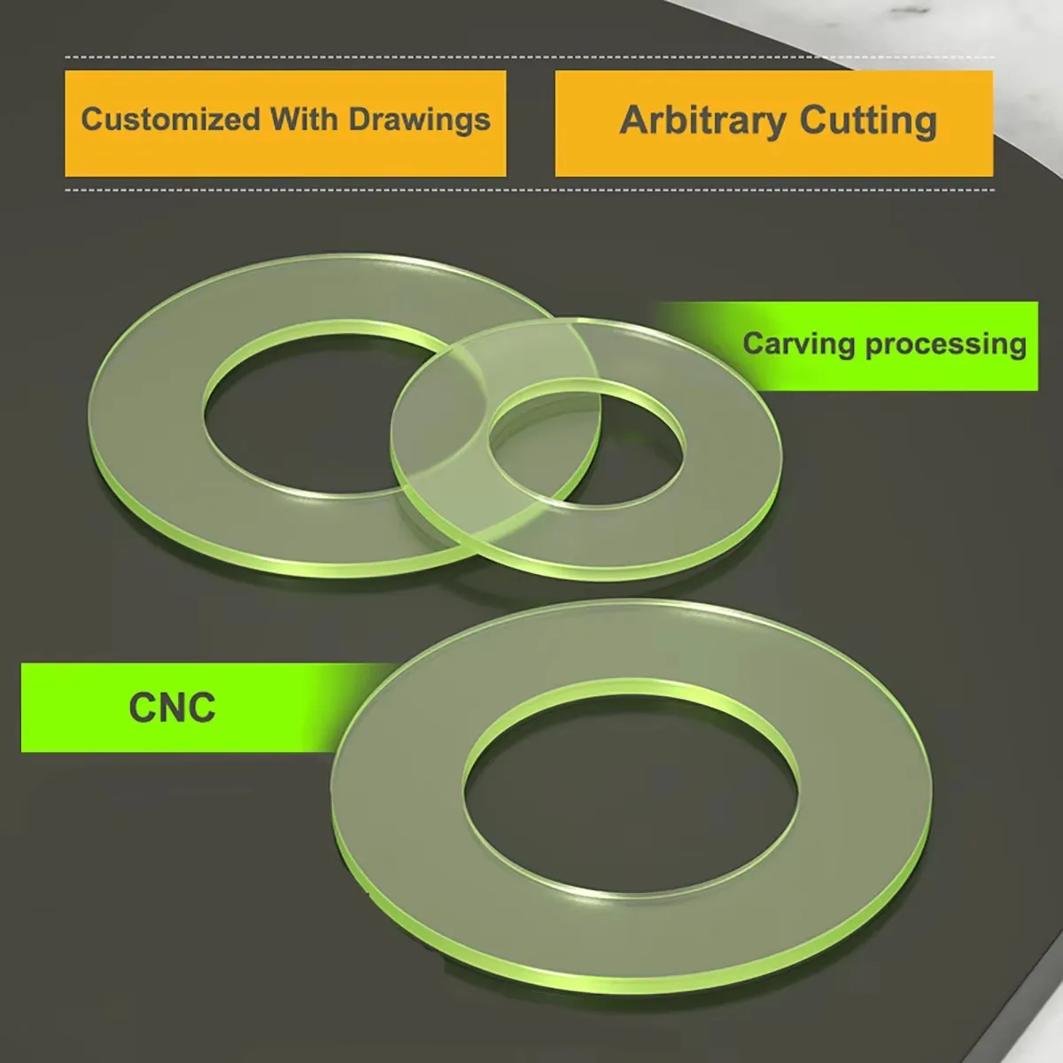 20 sztuk PU płaska uszczelka uszczelka poliuretanowa płaska podkładka uszczelka Spacer uszczelnienie O-ring uszczelki kołnierzowe zielone przezroczyste grube 8/10mm