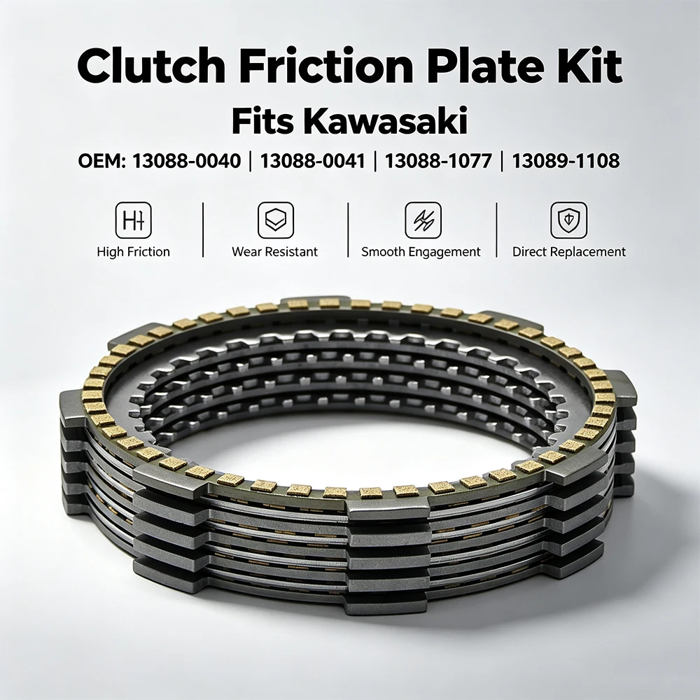 Motorcycle Friction Clutch Plates For Kawasaki KLX140 KLX140G KLX140L KLX125 KLX150 KLX150L D-Tracker  OEM:13088-0040 13088-0041