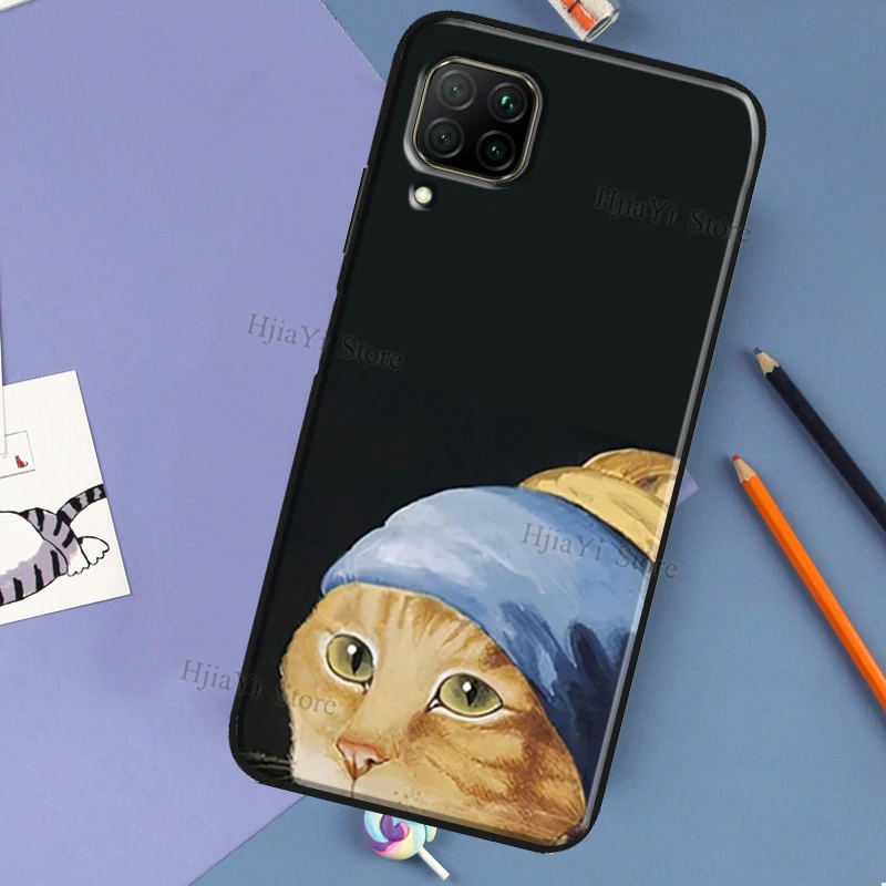 Funny Cat Art Aesthetics Case For Huawei P60 P40 P20 P30 Pro Nova 5T 9 P Smart Honor X8 X9a 50 70 Magic 5 Lite Cover