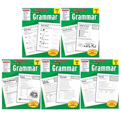 Juego de 5 libros para mejorar habilidades, libro de trabajo, aprendizaje de inglés, éxito escolar con Grade1-5 de gramática