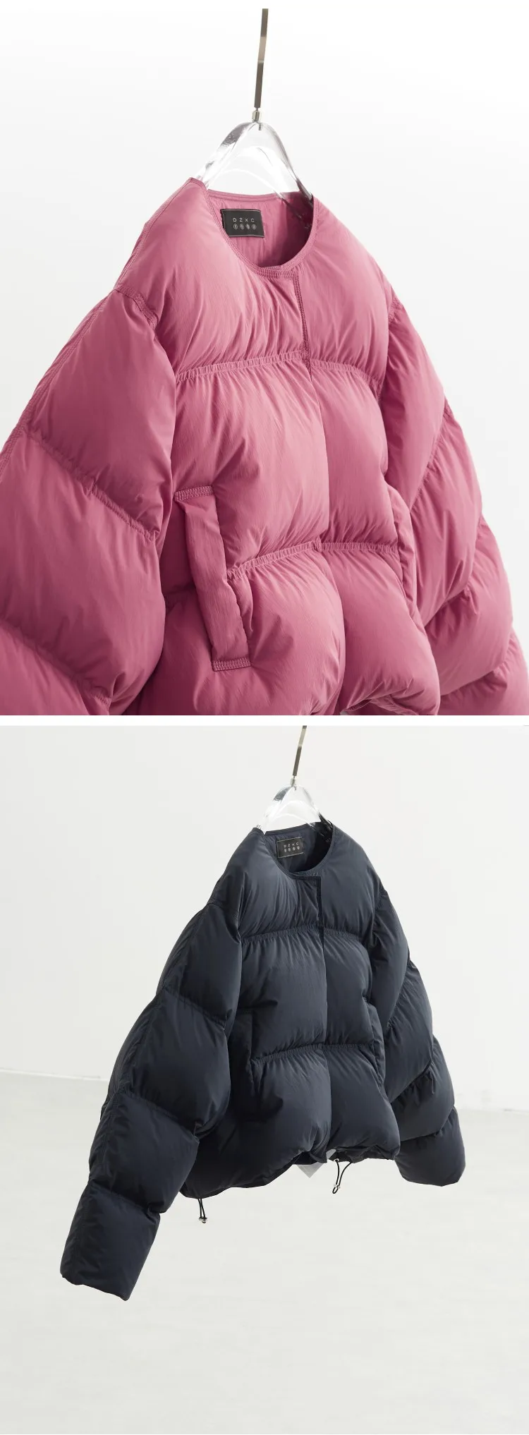 Collarless Short down Jacket, Petite Size, 90% White Duck down Puffer Jacket, Thickened Women's Coat