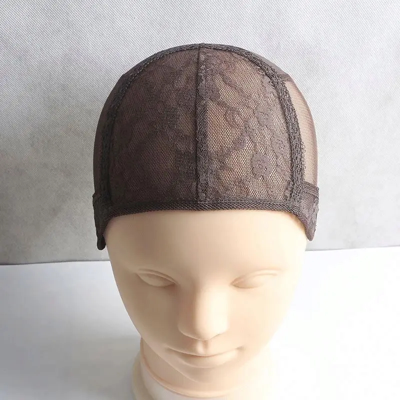 หมวกวิกแบบตาข่ายยืดหยุ่นปรับได้สีดำ H-1 พร้อมสายรัดถักแบบระบายอากาศสำหรับต่อผม