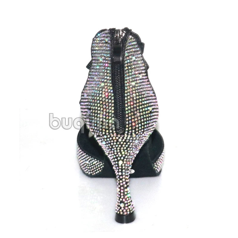 Rhinestone Dance Shoes Women Tango Salsa Latin Dance Shoes Ballroom Dance Heels Soft Sole Women Sandals Ladies Wedding Shoes