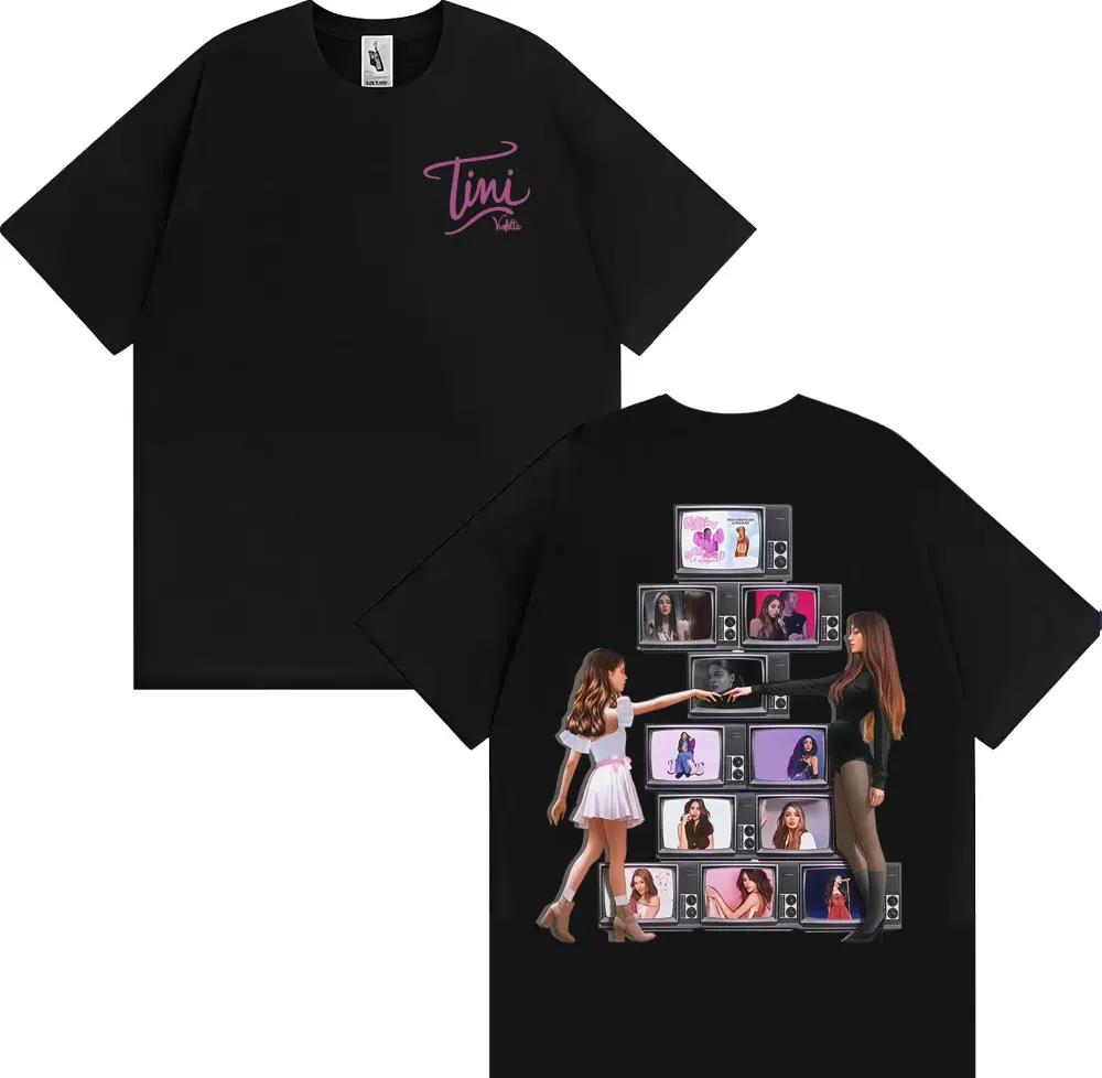 Singer TINI STOESSEL La Triple T Futtura 2025 Tour Merch T Shirts Men Women Harajuku Hip Hop 100% Cotton T-shirt Tops Streetwear