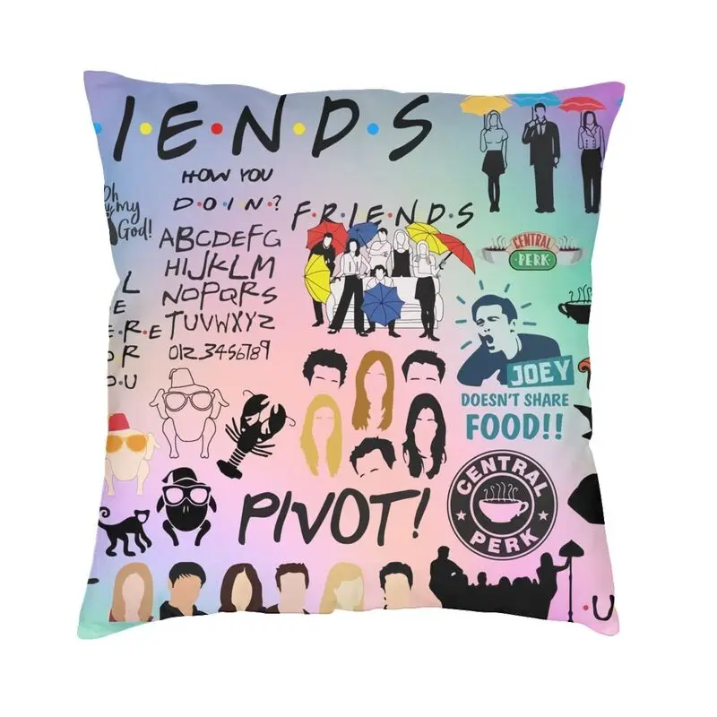 TV Show Friends Symbol Cushion Cover 45x45cm Home Decor Print Throw Pillow for Sofa Double-sided