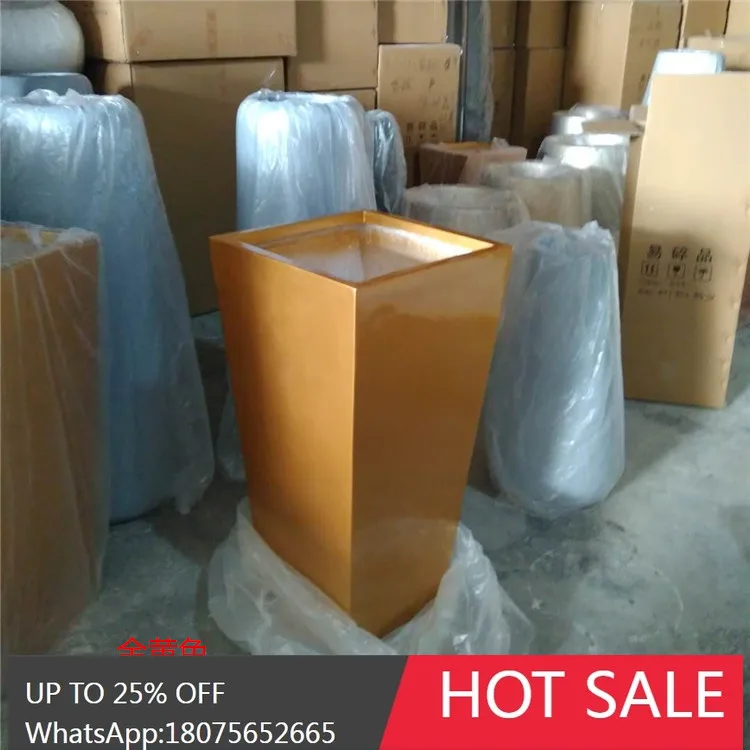 HLZ Simple Fiberglass Diagonal Bucket Mall Office Floor Vase Display Decoration