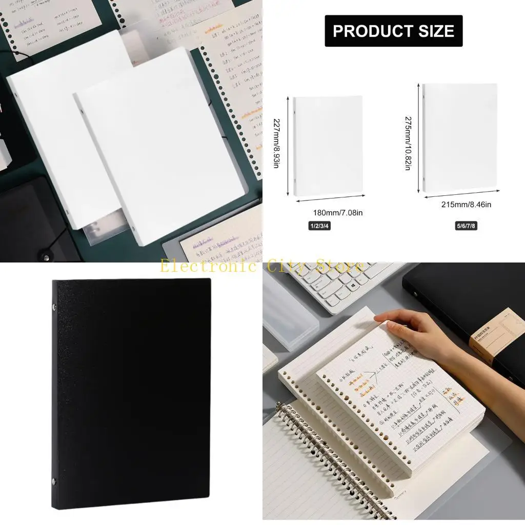 Caderno recarregável 8 Rings Capas Capas blocos para material escolar escritório Hu8D