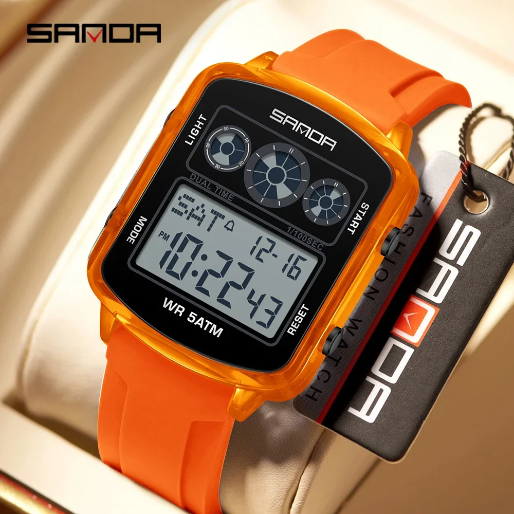 

SANDA 6503 Fashion Electronic Watches for Man Luminous Calendar Waterproof Clock Outdoor Sports Casual Ladies Digital Wristwatch