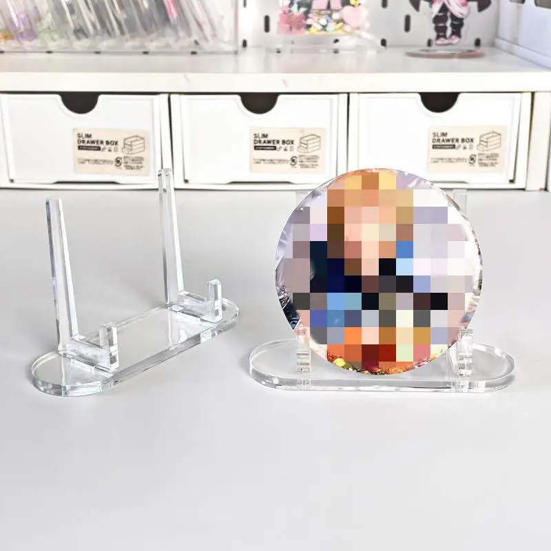 

Goods Display Stand Transparent Acrylic Commemorative Coin Holder Desktop Single Badge Peripheral Standing Plate Bracket 10Pcs