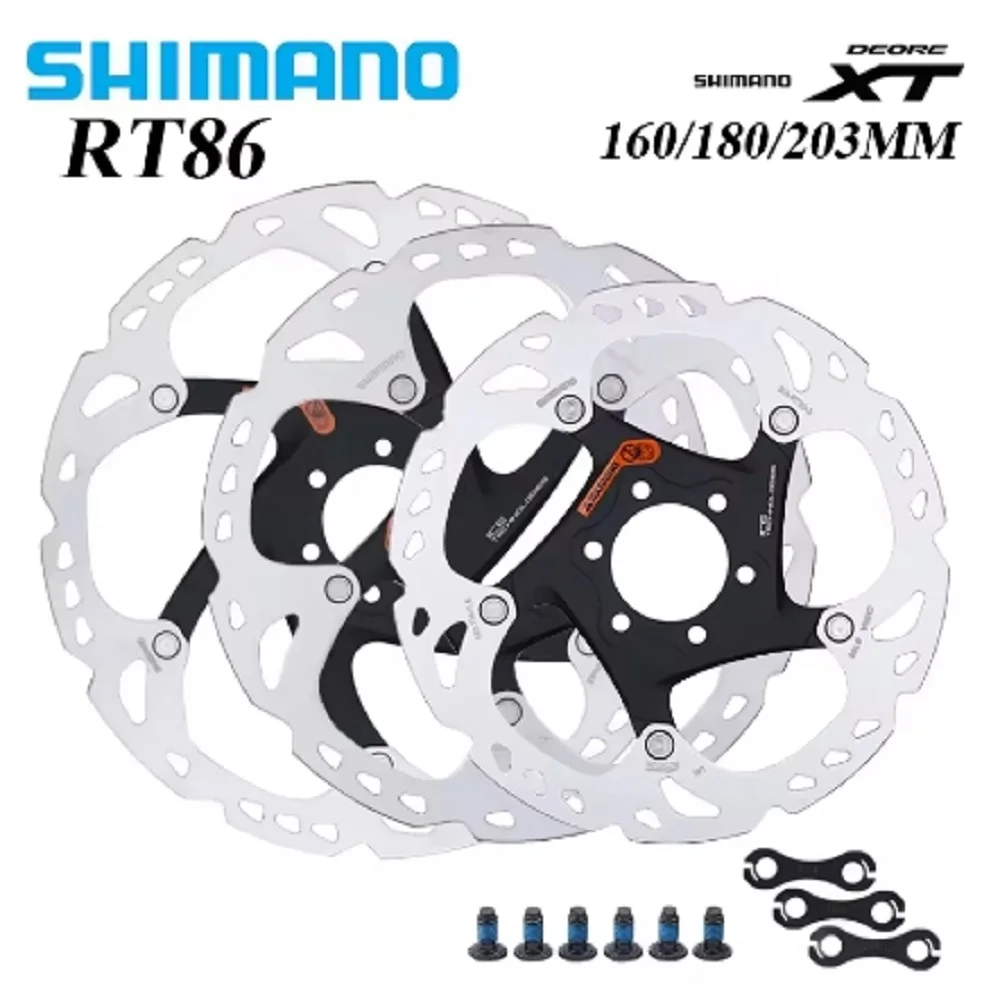 Shimano Deore XT RT86 เบรคแผ่นดิสก์ 6 Bolt Ice PointเทคโนโลยีMTB Mountainจักรยานแผ่นดิสก์ 160 มม.180 มม.203 มม.