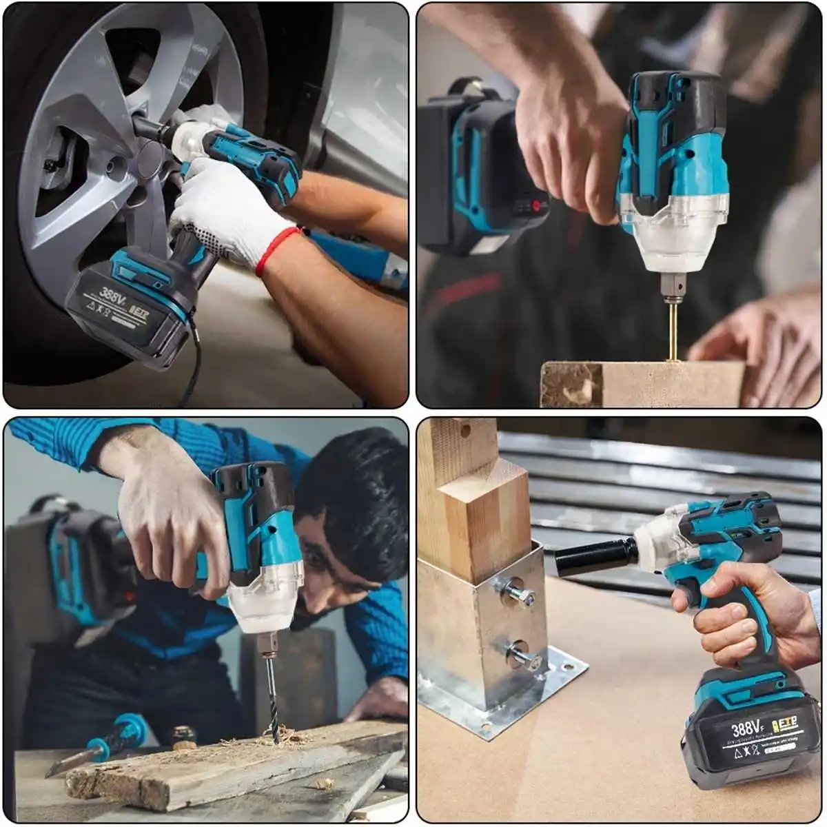 520N.m Cordless Electric Impact Wrench with One Battery for Makita 18V Brushless Motor Electric Wrench Hand Drill Socket Tool