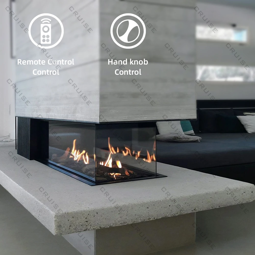 Custom Size Decorative Charcoal Logs Stone Floating Insert Smart Remote Control For Domestic LPG/LNG Gas Fireplaces