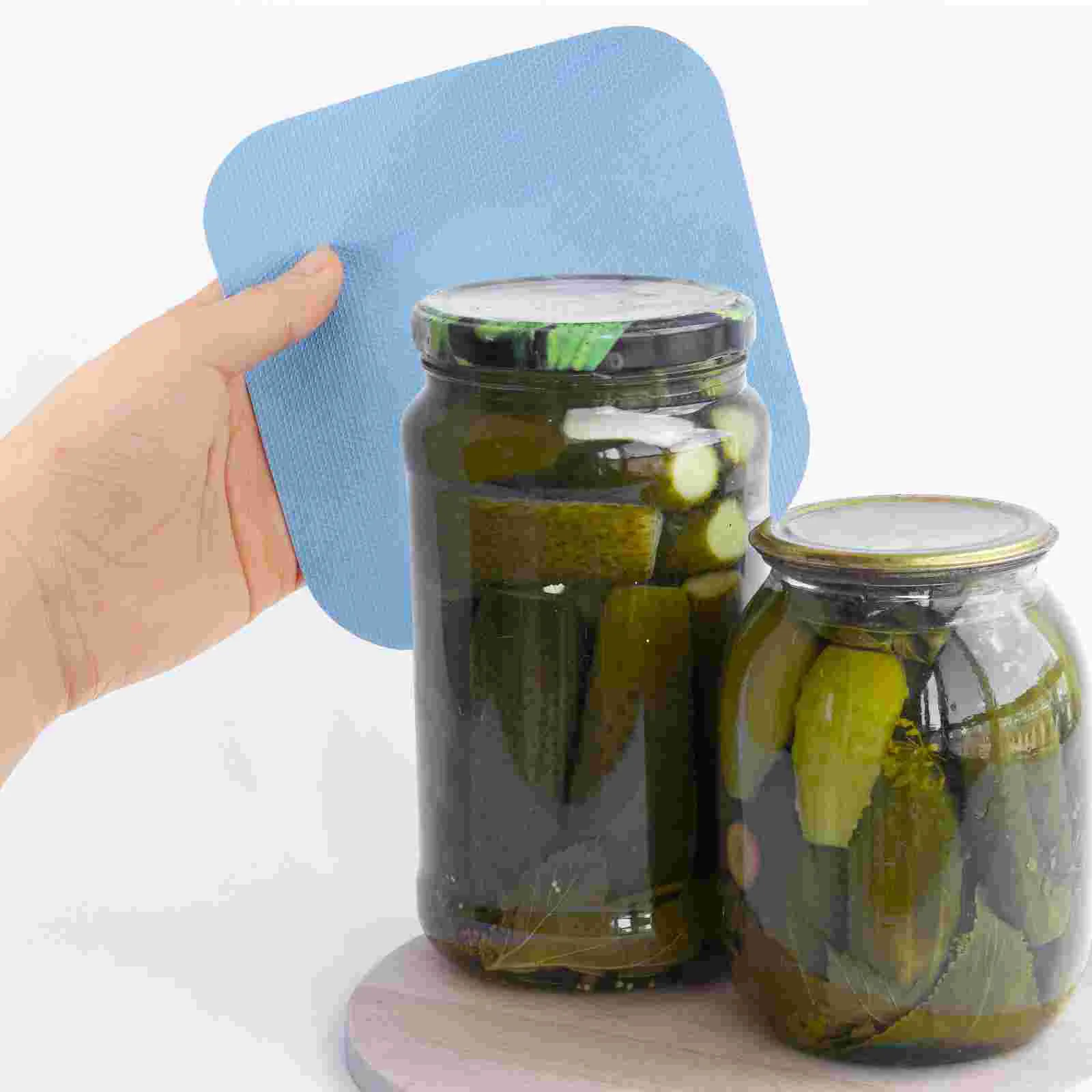 4 Pcs Rubber Bottle Opening Mat Jar Opener Gripper Pad Tin Key Pads Square Coasters Work Fob