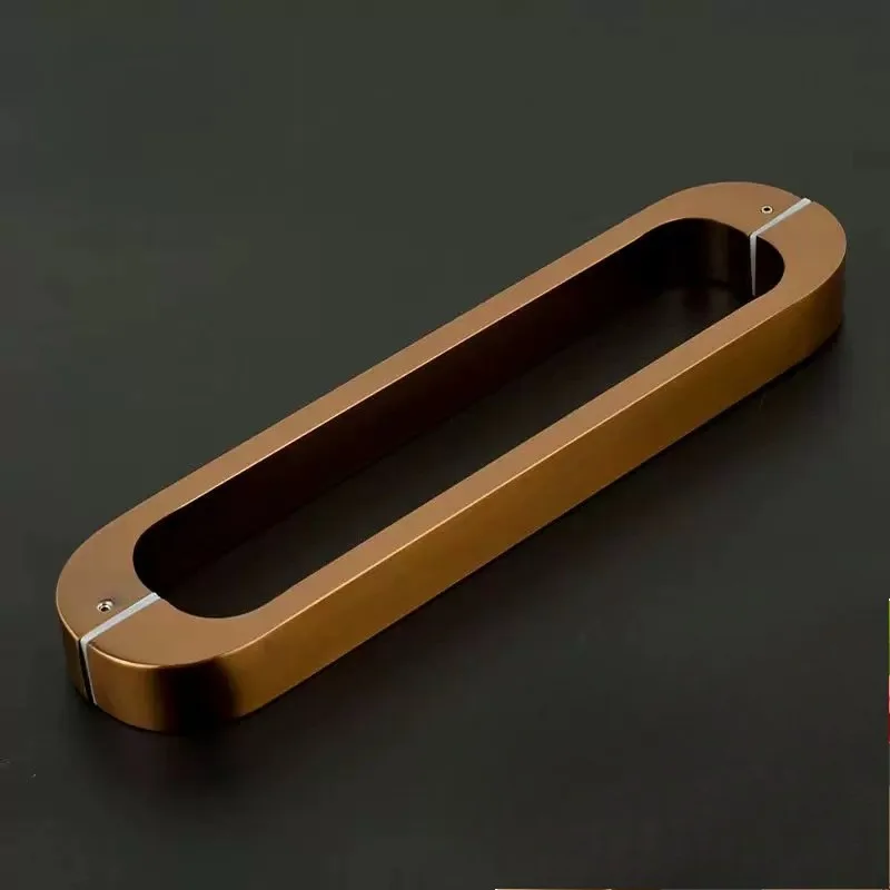 Stainless Steel Door Handle Bathroom Glass Door Handle Office Curved Handle Household Hardware Accessories Hole Spacing 440mm