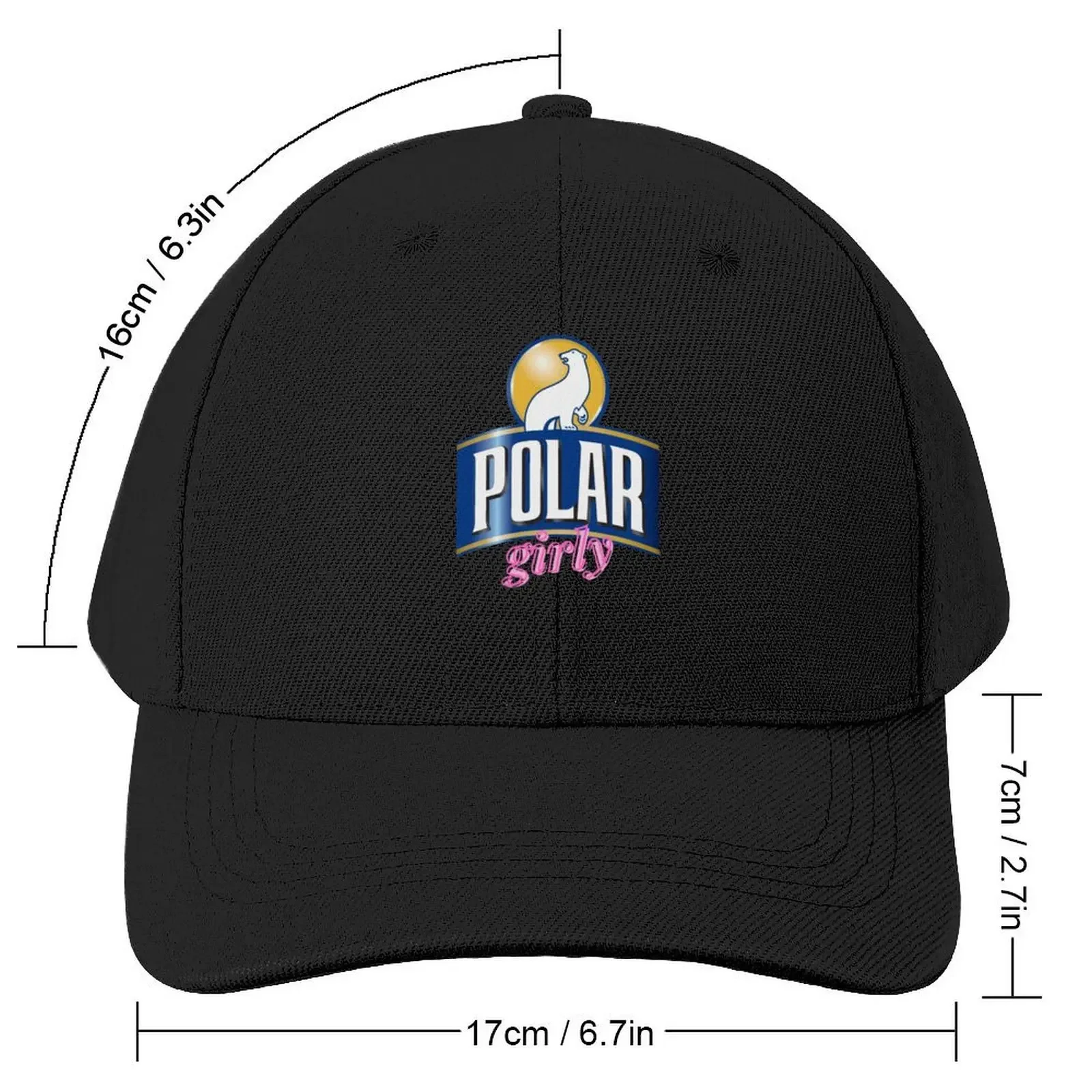 polar seltzer girly Baseball Cap Big Size Hat Rave For Man Women's