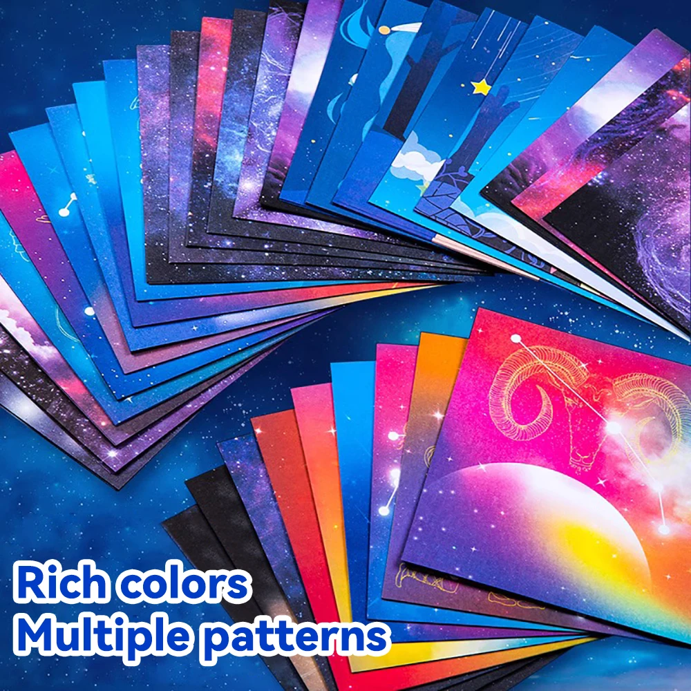 50Pcs Creative Square Star Sky Constellations Origami Paper DIY Handmade Double-sided Coloring Fold Craft Paper Art Suppliers