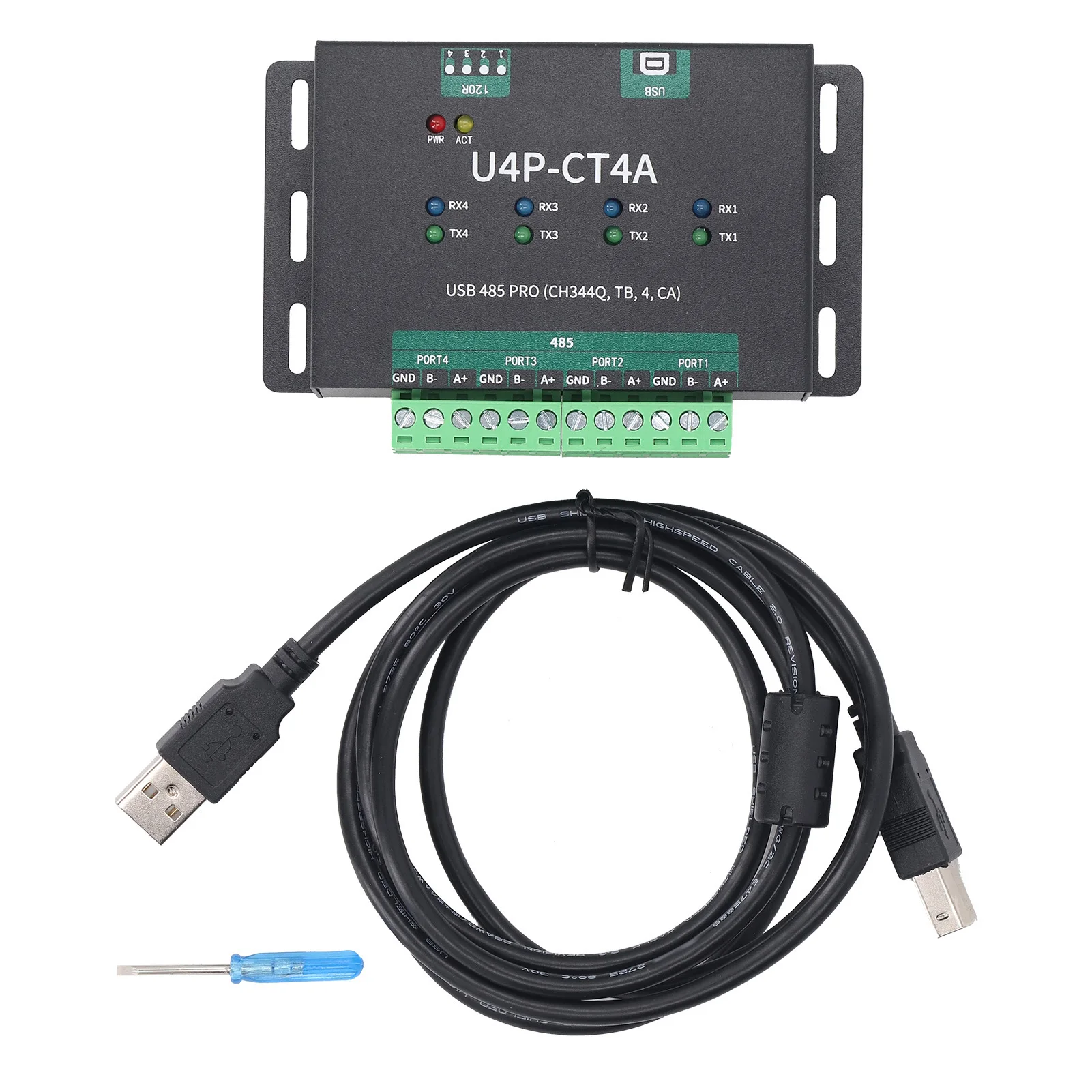 

USB to 4 Way for RS485 Converter Adapter Industrial Grade Isolated USB Serial Port Module for CH344Q Chipset