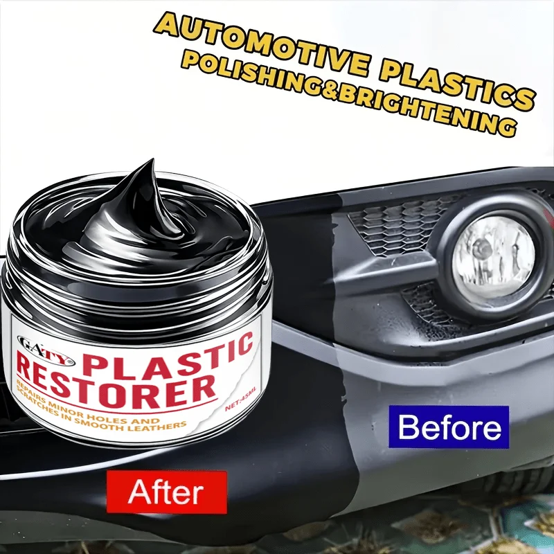 Car Interior Tire Leather Polish Paste, Multi‑Purpose Gloss Restorer for Rubber & Vinyl, Anti‑Aging Refurbishment Cream