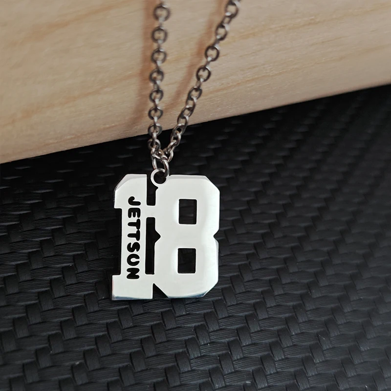 

Customized Number Pendant Basketball Player Lucky Numbers Necklace Personalized Stainless Steel Jewelry Unique Boyfriend Gift
