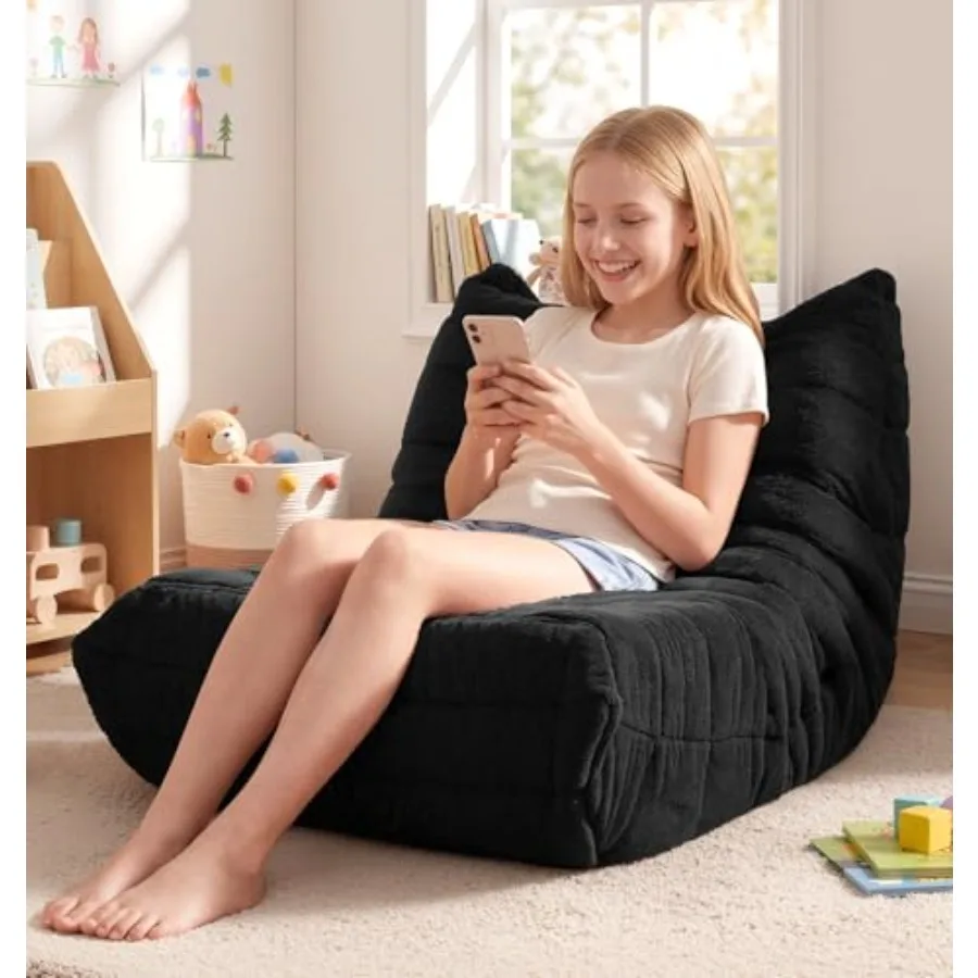 

Bean Bag Chair with Memory Foam Ultra Soft Faux Fur Fabric Ergonomic Design Bean Bag Couch Beanbag Chair for Living Room Bedroo