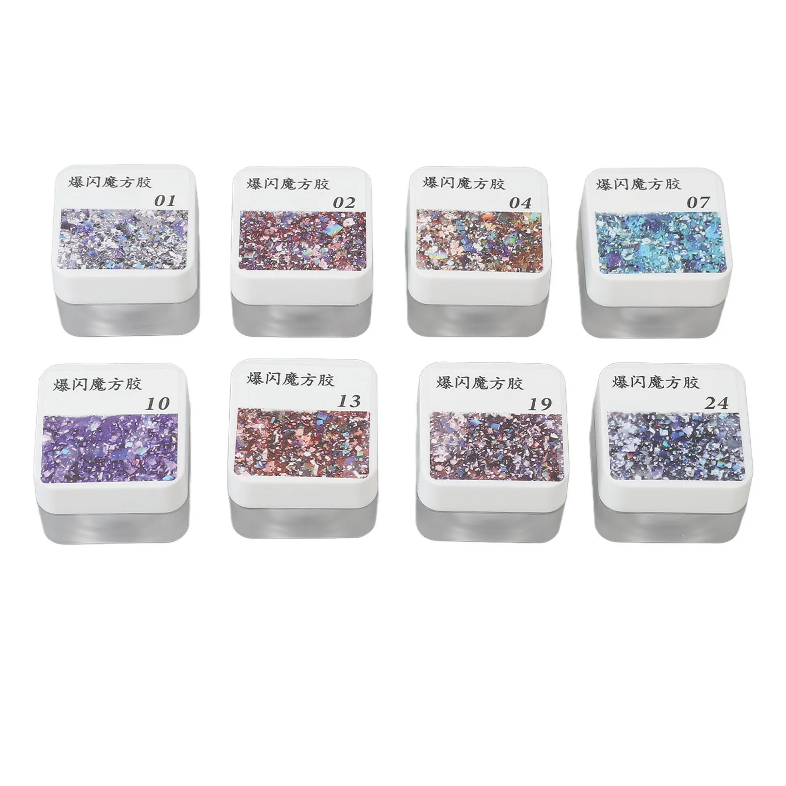 

Glitter Gel Polish Set Nail Polish Glue Set 8 Colors Glitter Sparkling Sequins Nail Art Gel Paint for Nail Salon