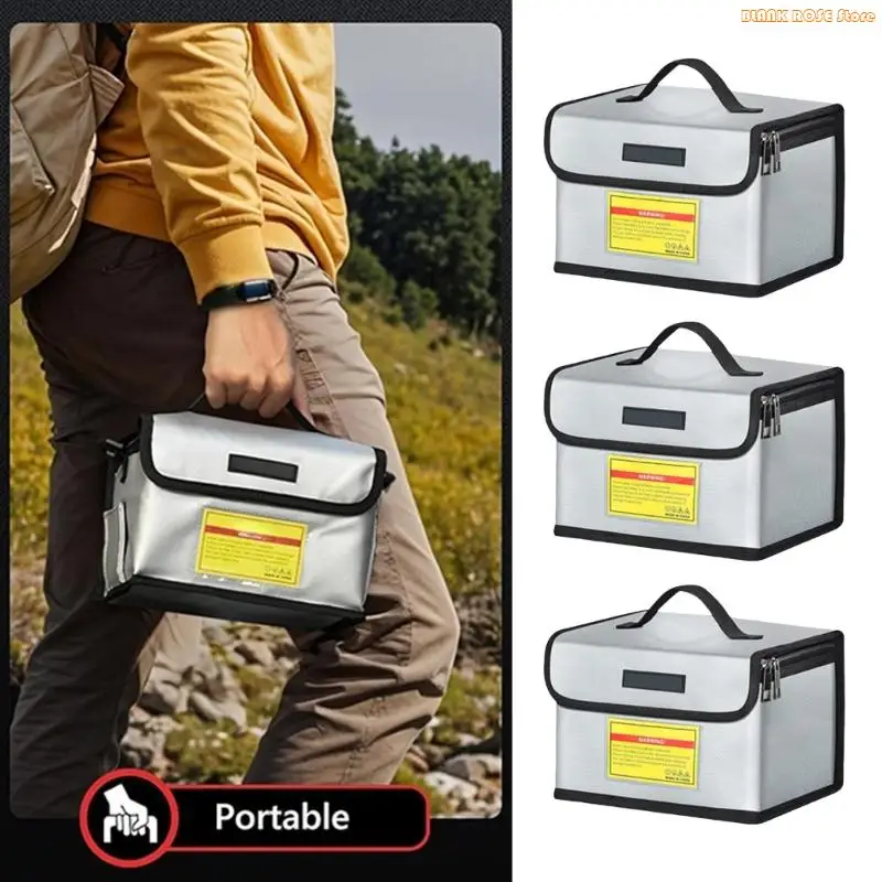 

K1AE Safety Fireproof Battery Carrying Case for Models Side Cable Port Easy Transport