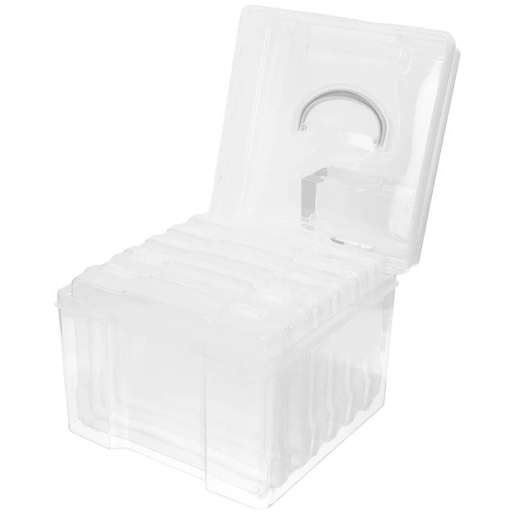 

Photo Storage Box 4x6 Inch Durable Material Easy Open Close Photo Organizer Cards Container Household Case Plastic Folder